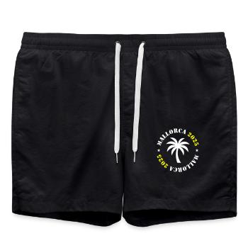 Mallorca 2025 Palme - Badeshorts - Schwarz - Vorne - AI Model Male 185 light (185cm)