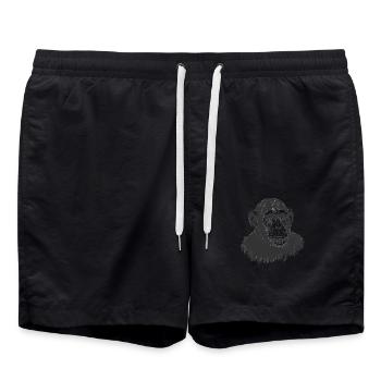 Schimpanse - Affe - Badeshorts - Schwarz - Vorne - AI Model Male 185 light (185cm)