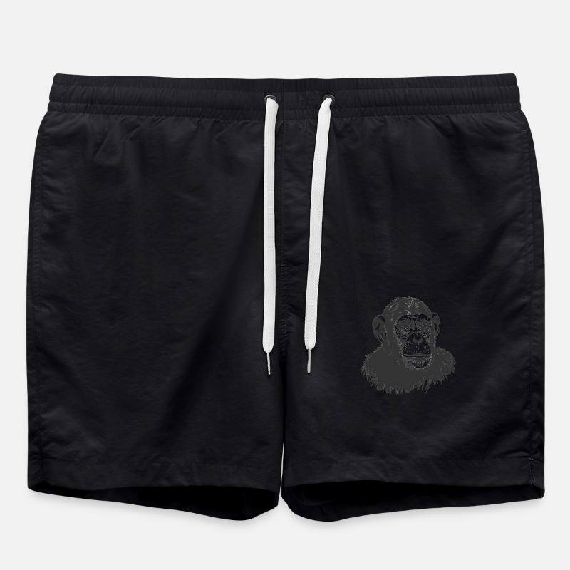 Schimpanse - Affe - Badeshorts - Schwarz