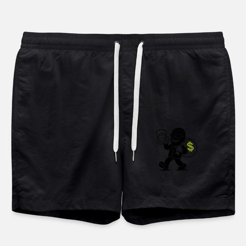 Banques braqueurs, gangsters argent - Short de bain - noir