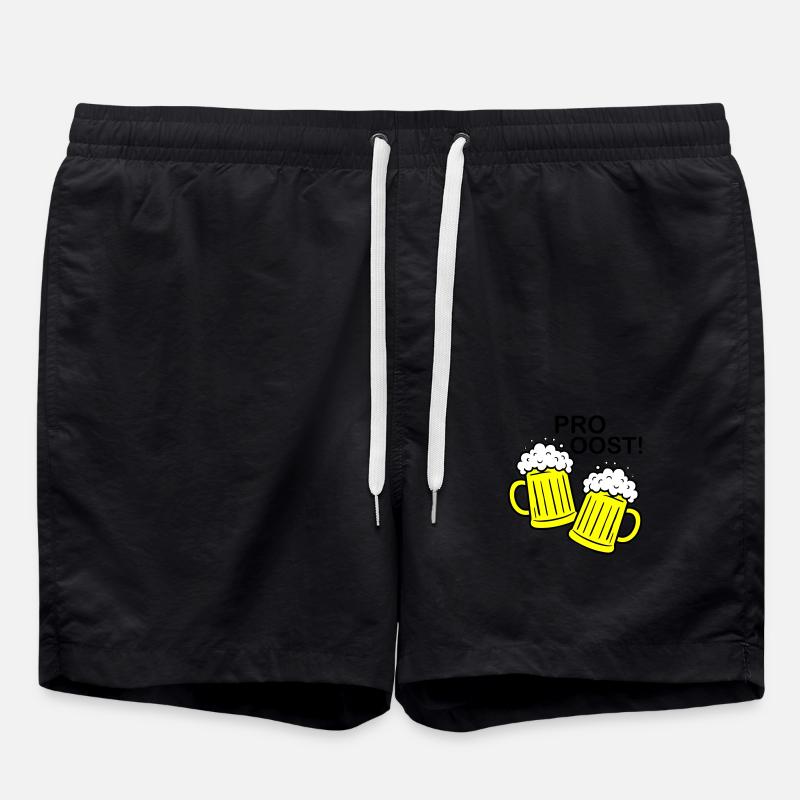 Bier Anstossen Prost - Badeshorts - Schwarz