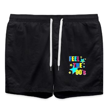 Ressentez les années 90 - Short de bain - noir - Devant - AI Model Male 185 light (185cm)