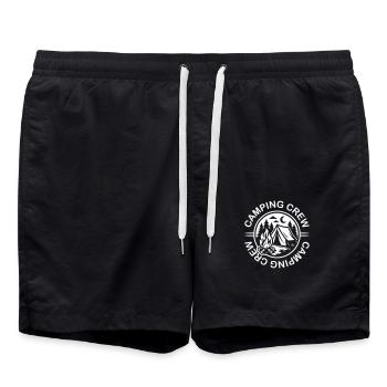 Camping Crew Tent Campfire - Swim Trunks - black - Front - AI Model Male 185 light (185cm)
