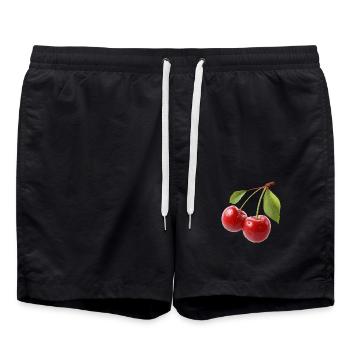 Cherries - Swim Trunks - black - Front - AI Model Male 185 light (185cm)