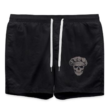 Totenkopf Koch Skull - Badeshorts - Schwarz - Vorne - AI Model Male 185 light (185cm)