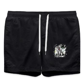 Palmier de l’île Wolf - Short de bain - noir - Devant - AI Model Male 185 light (185cm)