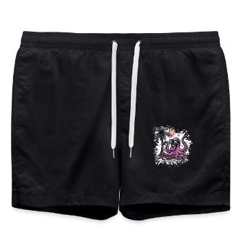 Octopus Summer Holiday - Swim Trunks - black - Front - AI Model Male 185 light (185cm)