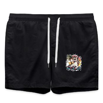 Unicorn Summer Holiday - Swim Trunks - black - Front - AI Model Male 185 light (185cm)