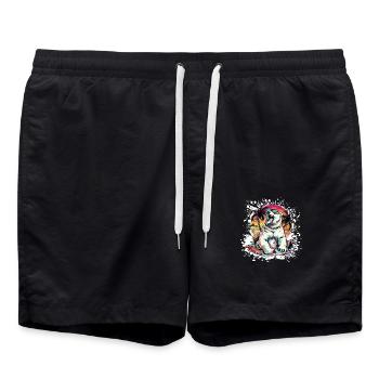 Polar Bear Summer Holiday - Swim Trunks - black - Front - AI Model Male 185 light (185cm)