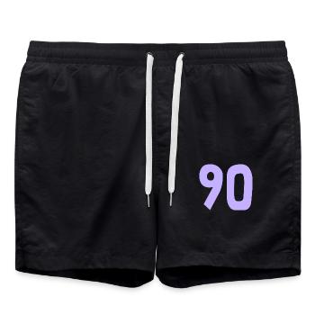 ANNIVERSARY. HAPPY BIRTHDAY. HAPPY BIRTHDAY. - Swim Trunks - black - Front - AI Model Male 185 light (185cm)