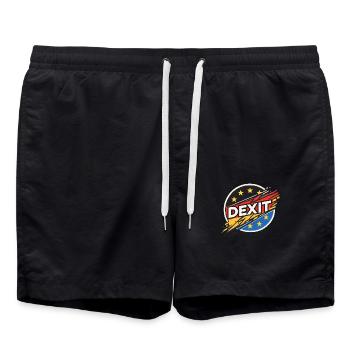 Dexit - Deutschland aus der EU - Badeshorts - Schwarz - Vorne - AI Model Male 185 light (185cm)