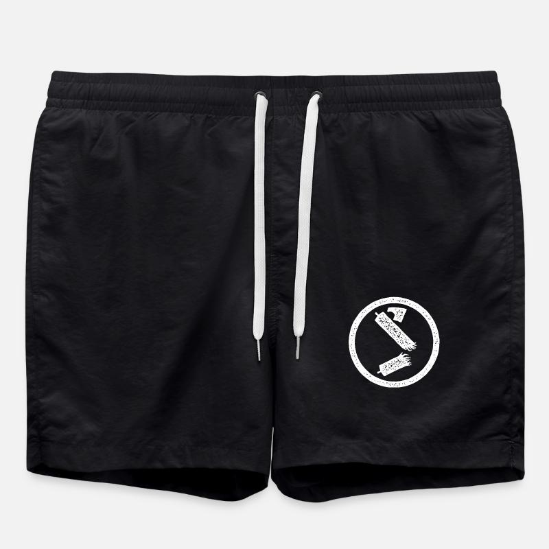 Antifa Symbol Beam Destroyed - Swim Trunks - black