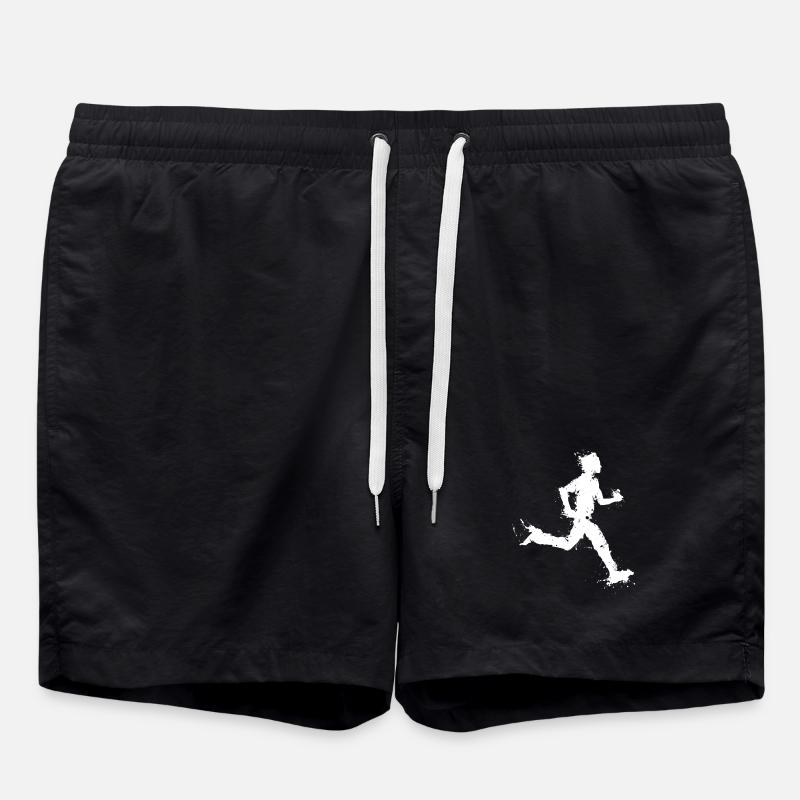 Running man - running man - marathon - Swim Trunks - black
