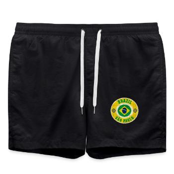 Brésil Sao Paulo / Cadeau / Idée cadeau - Short de bain - noir - Devant - AI Model Male 185 light (185cm)