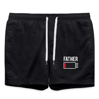 Vater Vatertag Papa Dad Partnerlook JGA Verlobung - Badeshorts - Schwarz - Vorne - AI Model Male 185 light (185cm)