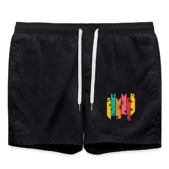 Summer Sun Party Bière Vacances Majorque Ibiza Bulg - Short de bain - noir - Devant - AI Model Male 185 light (185cm)