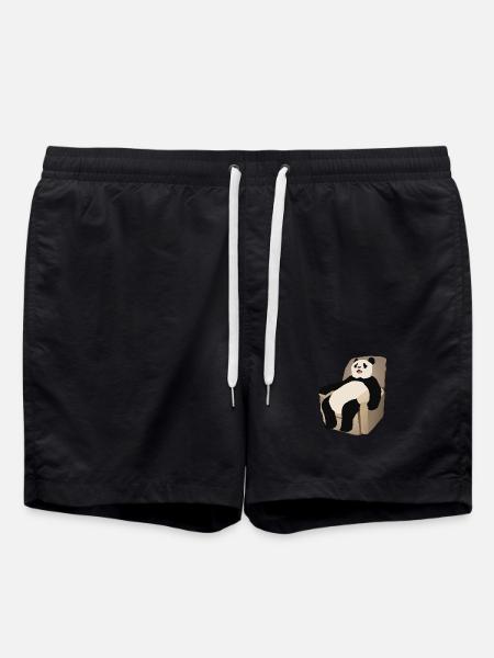 Panda on the armchair - Swim Trunks - black