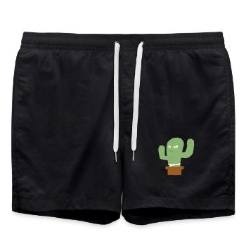 Combattant de cactus en colère - Short de bain - noir - Devant - AI Model Male 185 light (185cm)