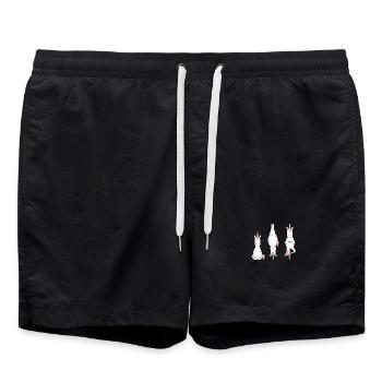 Einhörner in meditativer Pose - Badeshorts - Schwarz - Vorne - AI Model Male 185 light (185cm)