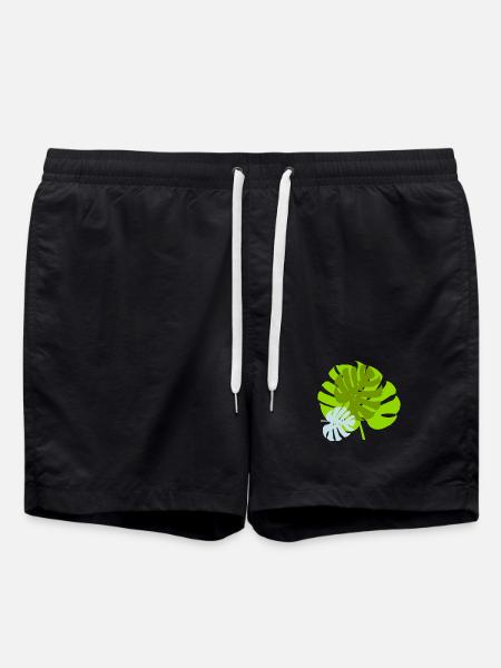 blatt - Badeshorts - Schwarz