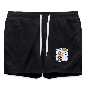 Doux Père Noël Pôle Nord Noël De Noël - Short de bain - noir - Devant - AI Model Male 185 light (185cm)