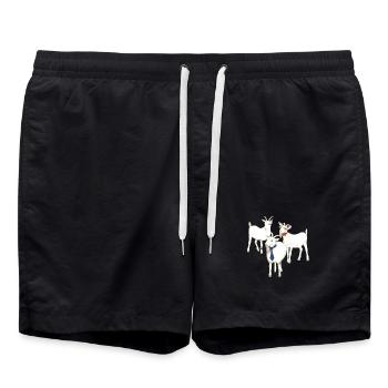 3 lustige Ziegen - super Geschenk für Ziegen-Fans - Badeshorts - Schwarz - Vorne - AI Model Male 185 light (185cm)