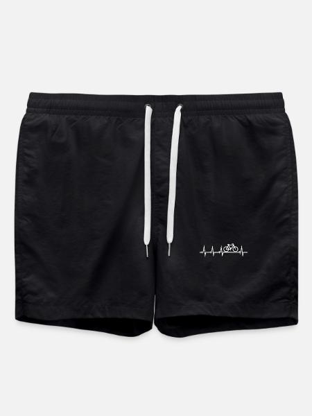 Herzschlag am Fahrrad - Badeshorts - Schwarz