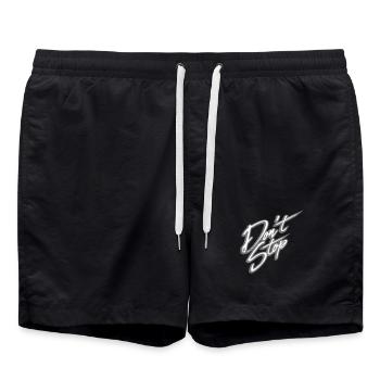 ne pas arrêter les courses de logo de texte de contour ne vous arrêtez pas - Short de bain - noir - Devant - AI Model Male 185 light (185cm)