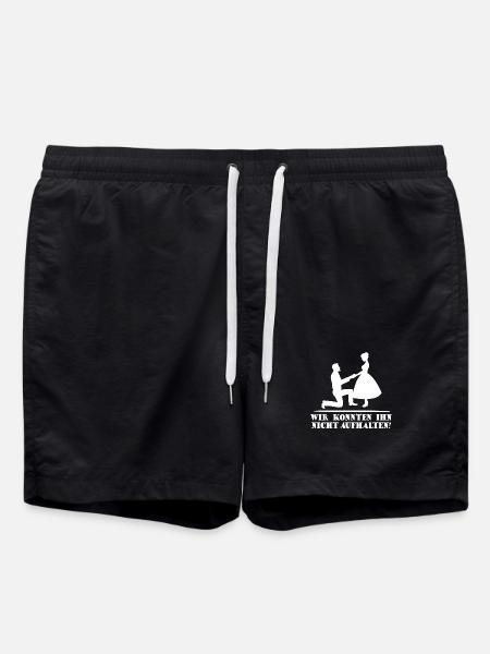 Hochzeit Junggesellenabschied Polterabend JGA - Badeshorts - Schwarz