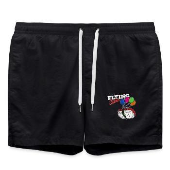 Running Sushi Flying Spruch Japan Essen Lustig - Badeshorts - Schwarz - Vorne - AI Model Male 185 light (185cm)