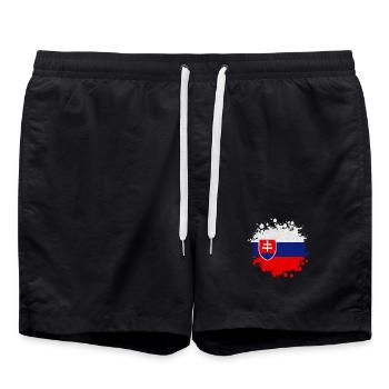 Slowakei Klecks / Geschenk Bratislava Kaschau - Badeshorts - Schwarz - Vorne - AI Model Male 185 light (185cm)