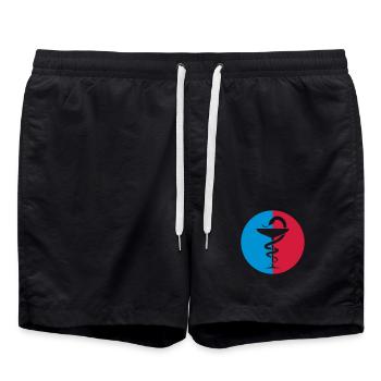 Pharmacy / Apotheke / Pharmacie - Badeshorts - Schwarz - Vorne - AI Model Male 185 light (185cm)