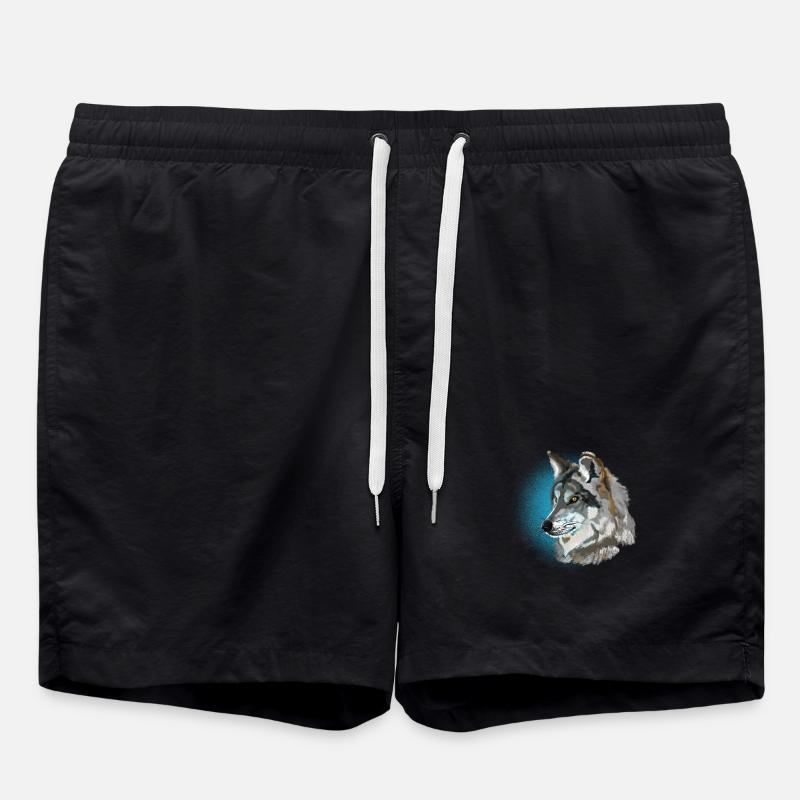 wolf - Swim Trunks - black