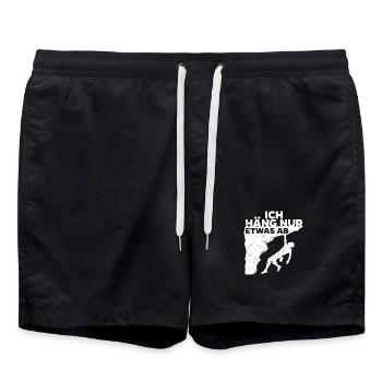 Klettern Boulder Bergsteigen Lustige Sprüche Sport - Badeshorts - Schwarz - Vorne - AI Model Male 185 light (185cm)