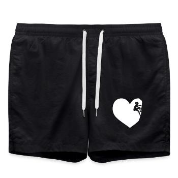 J'adore grimper dans le coeur d'un rocher d'alpinisme - Short de bain - noir - Devant - AI Model Male 185 light (185cm)