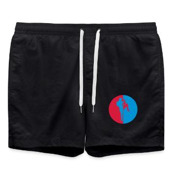 Kickboxen / Kickboxing / Kickboxer / Kick Boxing - Badeshorts - Schwarz - Vorne - AI Model Male 185 light (185cm)