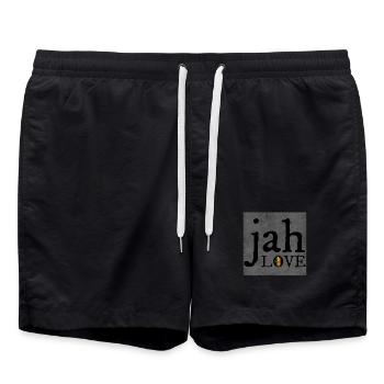 Jah Love Graffiti Design - Swim Trunks - black - Front - AI Model Male 185 light (185cm)