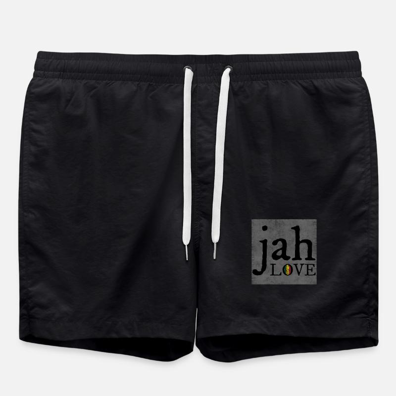 Jah Love Graffiti Design - Swim Trunks - black