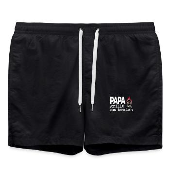 Papa grillt am besten - der beste Griller im Ort - Badeshorts - Schwarz - Vorne - AI Model Male 185 light (185cm)