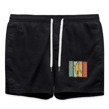 Rebond de handball en blocs couleur - Short de bain - noir - Devant - AI Model Male 185 light (185cm)