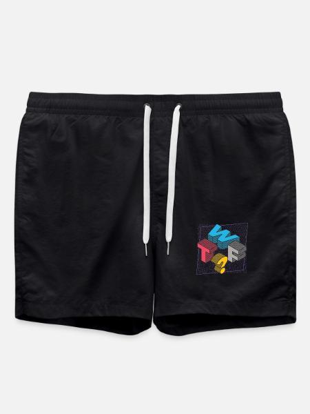 What THE FUCK WTF - Swim Trunks - black