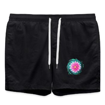Leuchtender Lotus - Sonja Ariel von Staden - Badeshorts - Schwarz - Vorne - AI Model Male 185 light (185cm)