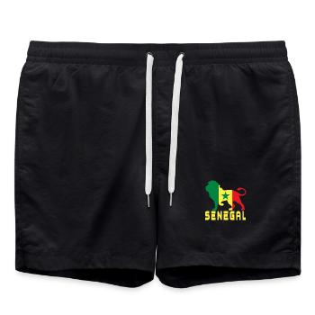Lion du Sénégal - Short de bain - noir - Devant - AI Model Male 185 light (185cm)