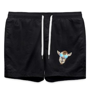 Tête de chèvre décontractée avec lunettes de soleil - Short de bain - noir - Devant - AI Model Male 185 light (185cm)