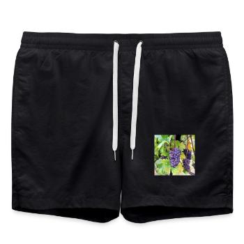 Vin Raisins Raisins Vignes Vignes Fête du vin Poster - Short de bain - noir - Devant - AI Model Male 185 light (185cm)