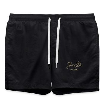 Yalla Habibi trésor musulman arabe Islam cadeau - Short de bain - noir - Devant - AI Model Male 185 light (185cm)