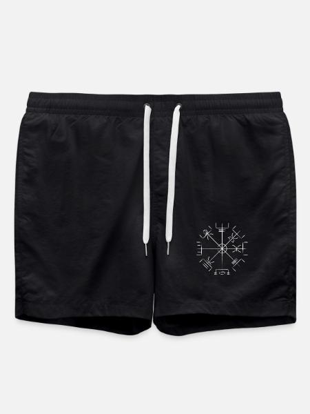 Vegvisir viking symbol - Swim Trunks - black