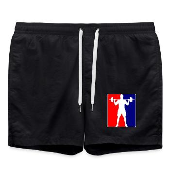 Bodybuilder Fitness Logo - Short de bain - noir - Devant - AI Model Male 185 light (185cm)