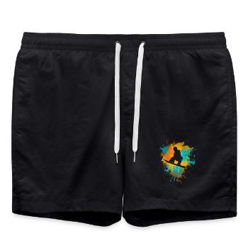 Snowboard - Badeshorts - Schwarz - Vorne - AI Model Male 185 light (185cm)