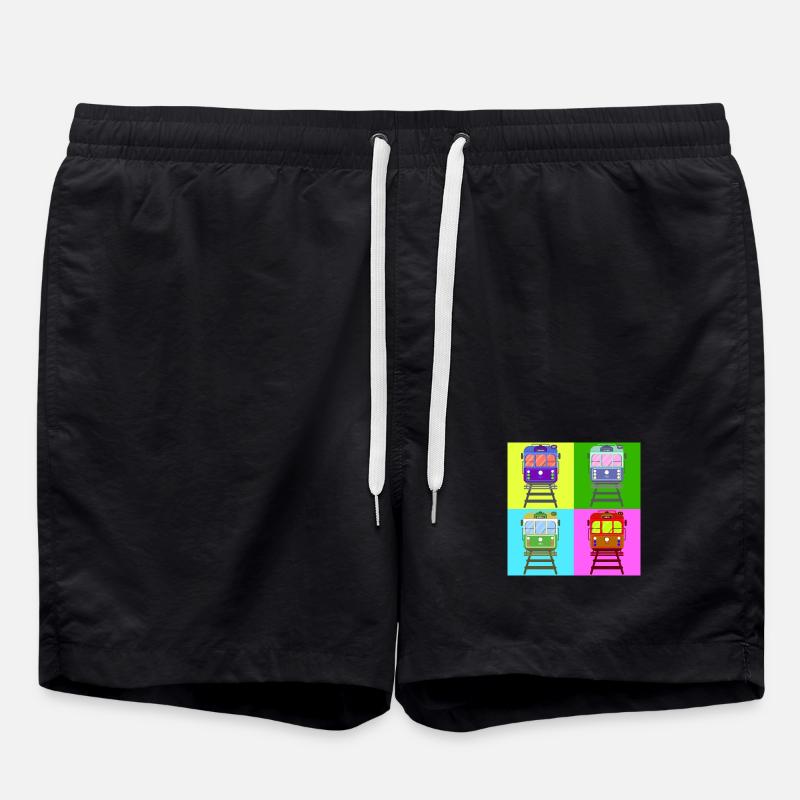 Tram, tram pop art - Swim Trunks - black
